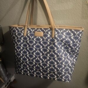 COACH Park Metro Dream Large Signature Tote Bag F25673 Blue Logo Leather